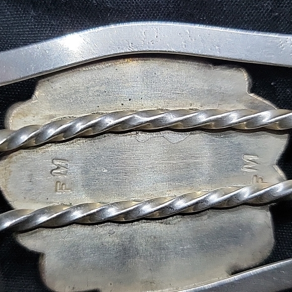 Fred Maloney Vtg Turquoise Sterling Silver Cuff Bracelet - Picture 8 of 10